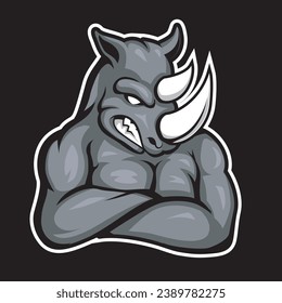 Rhino Logo Design Sports Esport Mascot Character