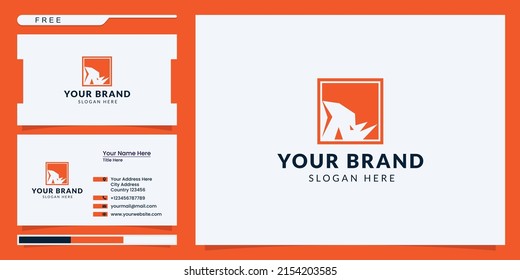Rhino Logo Design Template. Logo design and business card