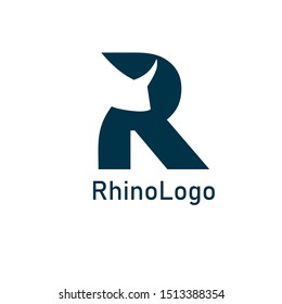 rhino logo design template, editable vector