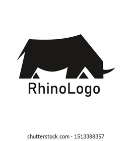 rhino logo design template, editable vector