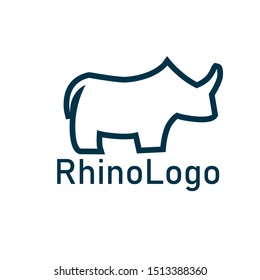 rhino logo design template, editable vector