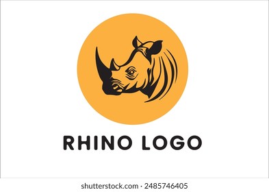 Rhino logo design template file vector
