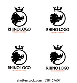 Rhino logo design template ,Rhino head logo design concept ,Vector illustration