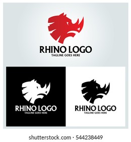 Rhino logo design template ,Rhino head logo design concept ,vector illustration