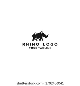 rhino logo design template icon illustration