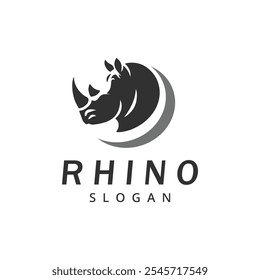 Modelo de design de logotipo de rinoceronte, logotipo de rinoceronte profissional moderno simples