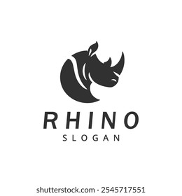 Modelo de design de logotipo de rinoceronte, logotipo de rinoceronte profissional moderno simples