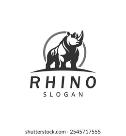 Plantilla del diseño del logotipo del rinoceronte, logotipo profesional moderno simple del rinoceronte