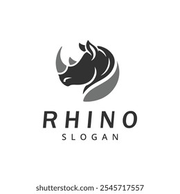 Modelo de design de logotipo de rinoceronte, logotipo de rinoceronte profissional moderno simples