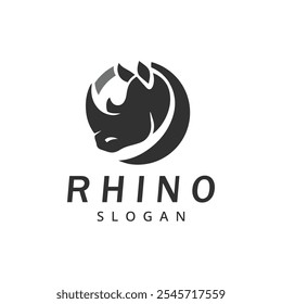 Modelo de design de logotipo de rinoceronte, logotipo de rinoceronte profissional moderno simples