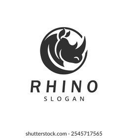 Modelo de design de logotipo de rinoceronte, logotipo de rinoceronte profissional moderno simples