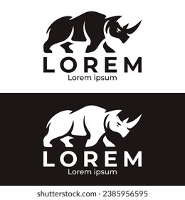 Rhino logo design template in two colours