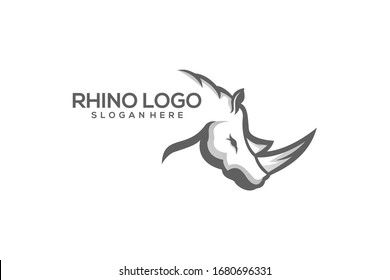 rhino logo design vector abstract illustrator modern