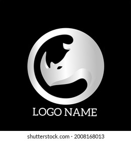 diseño del logotipo del rinoceronte en forma vectorial para empresas u otras