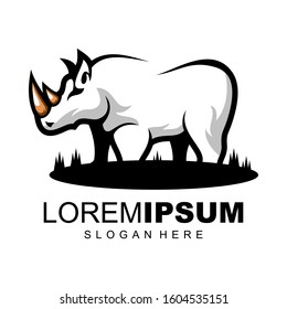 rhino logo design vector illustration