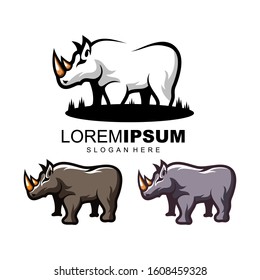 rhino logo design vector illustration