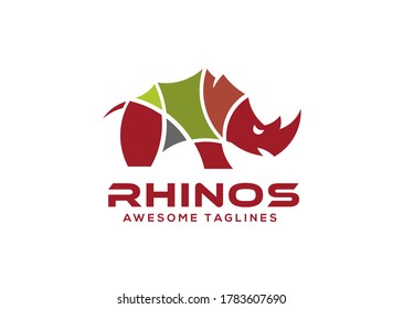 Rhino Logo design vector illustration