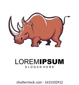 Ilustración vectorial del diseño del logo rinoceronte