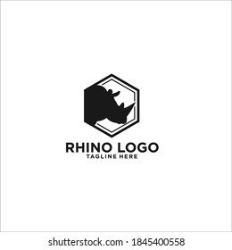 rhino logo design vector silhouette