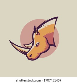 rhino logo design vector template