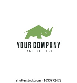 Rhino Logo Geometric Template Vector Illustration Icon 