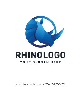 Rhino logotipo gradiente ícone colorido vetor ilustração