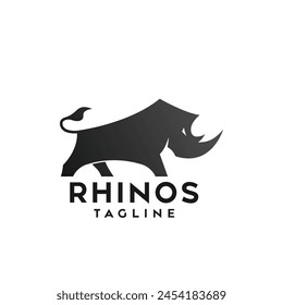 Rhino Logo Icon Design Symbol Template Flat Style Vector