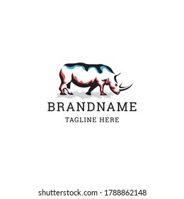 Rhino logo icon design template premium vector
