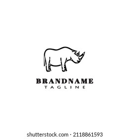 plantilla de diseño de iconos de logotipo de rinoceronte ilustración vectorial moderna