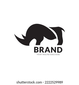 Rhino logo icon design template.