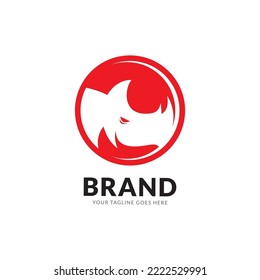 Rhino logo icon design template.