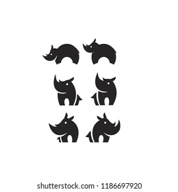 rhino logo icon designs vector