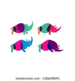 rhino logo icon designs vector