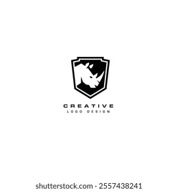 Rhino logo icon flat vector design