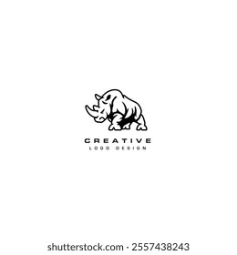 Rhino logo icon flat vector design