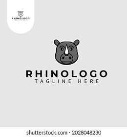 Rhino logo icon on white background. Perfect use for web, pattern, design, icon, ui, ux, etc.