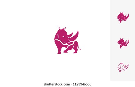 rhino logo icon vector