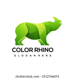 rhino Logo Illustrator Colorful Vector Design Termplate