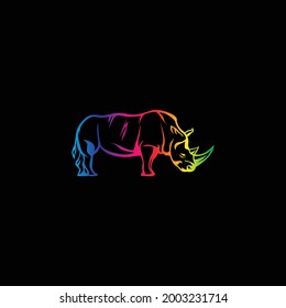 Rhino logo with rainbow color