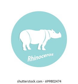 rhino logo round blue vector eps 10