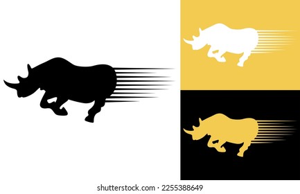 Rhino logo, rhino set logo vector. Rhino gold icon.