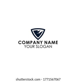 Rhino logo with shield symbol vector