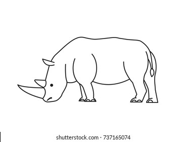 Rhino logo sign emblem vector illustration on white background