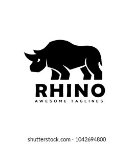 Rhino logo sign vector illustration 