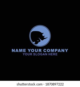 Rhino logo silhouette design vector template