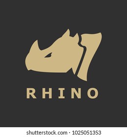 rhino logo simple and elegant gold color