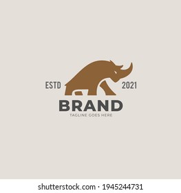 Rhino logo, simple and modern, Perfect for strong, masculine and confident businesses in menswear, heavy equipment, sports, automotive and related businesses