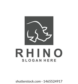 rhino logo template, animal design vector, zoo