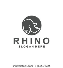rhino logo template, animal design vector, zoo