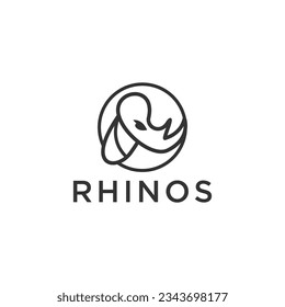 rhino logo template, animal design vector